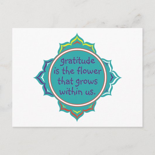 Carte Postale La gratitude est la Fleur (Devant)