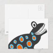 Carte Postale La grenouille colorée funky (Devant / Derrière)
