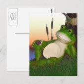 Carte Postale La grenouille et l'escargot (Devant / Derrière)