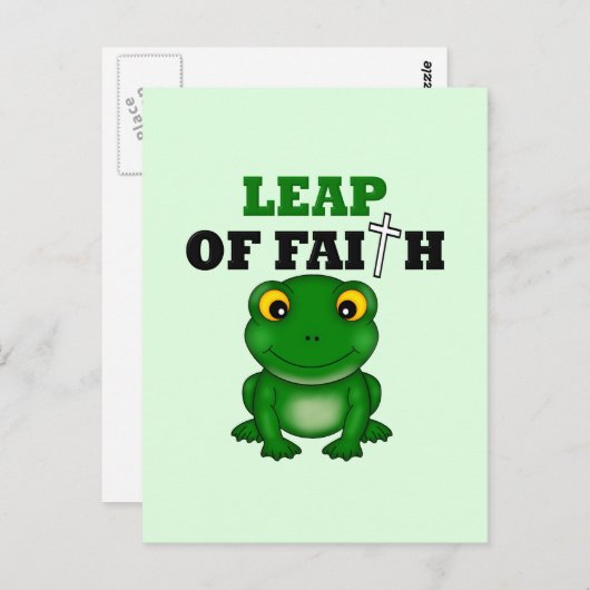 Carte Postale La Grenouille Leap De Foi (Devant / Derrière)