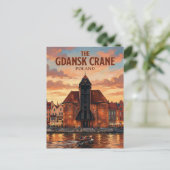 Carte Postale La grue de Gdańsk Pologne (Debout devant)