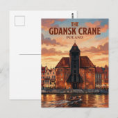 Carte Postale La grue de Gdańsk Pologne (Devant / Derrière)