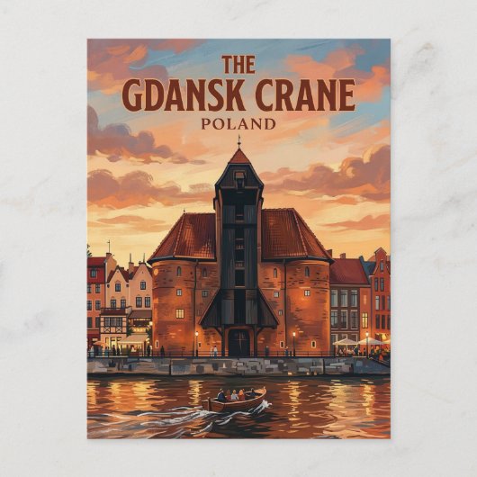Carte Postale La grue de Gdańsk Pologne (Devant)