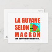 Carte Postale La Guyane selon Macron est une île (Devant / Derrière)