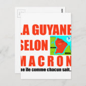 Carte Postale La Guyane selon Macron est une île (Devant / Derrière)