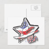 Carte Postale La gymnastique de femmes des Etats-Unis (Devant / Derrière)