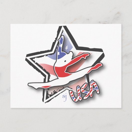 Carte Postale La gymnastique de femmes des Etats-Unis (Devant)