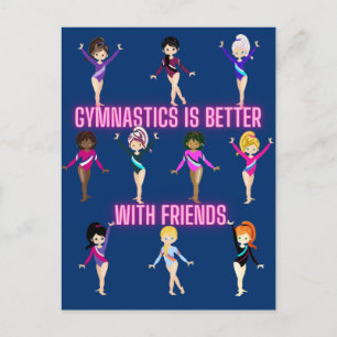 Carte Postale La Gymnastique Est Mieux Avec Les Amis