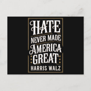 Carte Postale La haine n'a jamais rendu l'Amérique grande Kamala