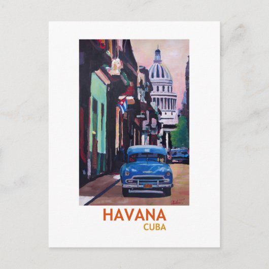 Carte Postale La Havane à Cuba - El Capitolo avec une voiture a (Devant)