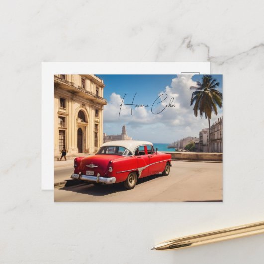 Carte Postale La Havane Cuba (Devant/Arrière en situation)