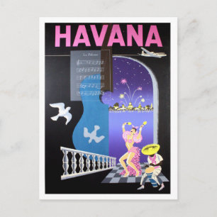 Carte Postale La Havane, Cuba, nuits dansantes, compagnie aérien