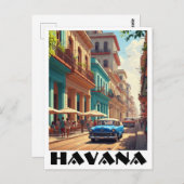 Carte Postale La Havane Cuba Voiture Ancienne (Devant / Derrière)