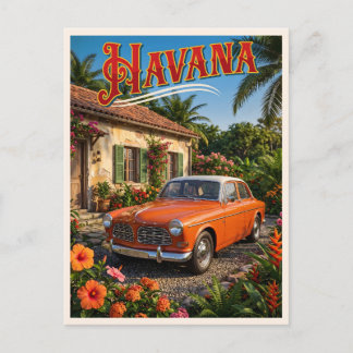 Carte Postale La Havane Cuba Voiture Ancienne Voyage Tropical