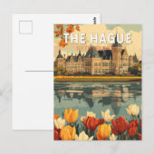 Carte Postale La Haye Pays-Bas Voyage Art Vintage (Devant / Derrière)