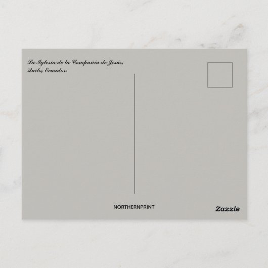 Carte Postale La Iglesia de la Compania de Jesus Quito Equateur (Dos)
