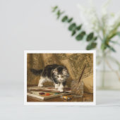 Carte Postale La jeune artiste Henriëtte Ronner-Knip (Debout devant)