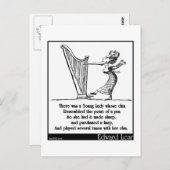 Carte Postale La Jeune Dame d'Edward Lear dont le menton Limeric (Devant / Derrière)
