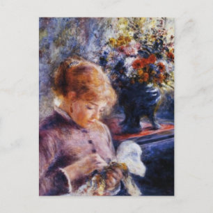 Carte Postale La jeune femme de Renoir coudre
