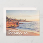 Carte postale La Jolla Sunset Greetings from San D (Devant / Derrière)