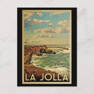 Carte Postale La Jolla Vintage voyage - Côte de Californie