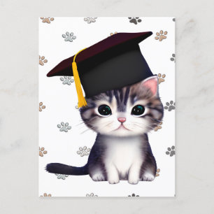 Carte Postale La Journée d'obtention d'un diplôme de chat mou es