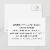 Carte Postale "La justice ne viendra pas..." (Devant / Derrière)