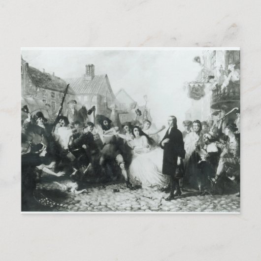 Carte Postale La lapidation de John Wesley à Wednesbury (Devant)
