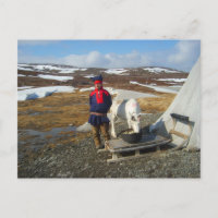 La Laponie, règlement de Sámi avec la tente et la