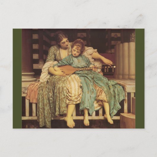 Carte Postale La leçon de musique Art pré-Raphaélite (Devant)