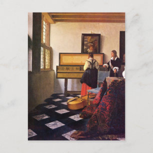 Carte Postale La leçon de musique de Johannes Vermeer