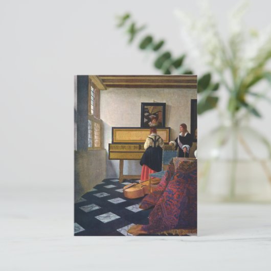 Carte Postale La leçon de musique de Johannes Vermeer (vers 1663 (Debout devant)