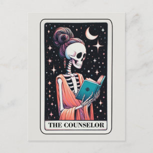 Carte Postale La Lecture de Tarot du Conseiller Squelette Amateu