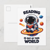Carte Postale La lecture est hors de ce monde (Devant / Derrière)