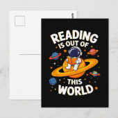 Carte Postale La lecture est hors de ce monde (Devant / Derrière)