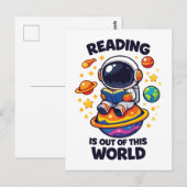 Carte Postale La lecture est hors de ce monde (Devant / Derrière)