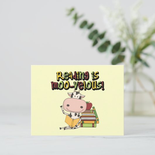 Carte Postale La lecture est Moo-velous (Debout devant)