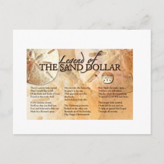 Carte Postale La légende du dollar de sable (Devant)