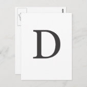 Carte Postale "la lettre D" (Devant / Derrière)