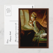 Carte Postale La lettre d'amour, par Fragonard, Jean Honoré (Devant / Derrière)