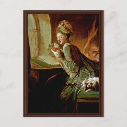 Carte Postale La lettre d'amour, par Fragonard, Jean Honoré (Devant)