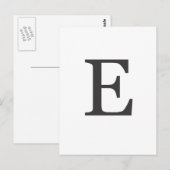 Carte Postale "la lettre E" (Devant / Derrière)