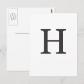 Carte Postale "la lettre H" (Devant / Derrière)