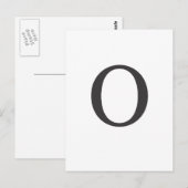 Carte Postale "la lettre O" (Devant / Derrière)