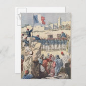 Carte Postale La levée du drapeau français à Tombouctou (Devant / Derrière)