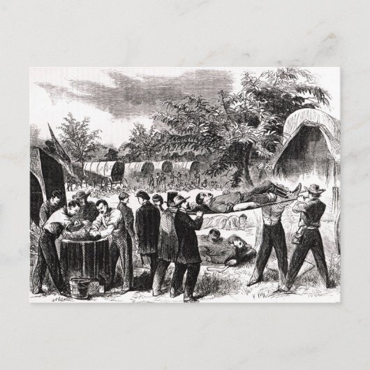 Carte Postale La libération des blessés après l'Antietam (Devant)