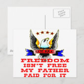 Carte Postale La liberté de l'USMC n'est pas libre Mon père payé (Devant / Derrière)