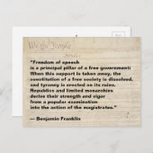 Carte Postale La liberté d'expression est un pilier de la libert (Devant / Derrière)