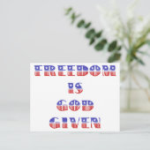 Carte Postale La liberté est Dieu donné, blanc rouge et bleu (Debout devant)