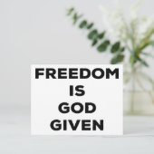 Carte Postale La liberté est donnée par Dieu (Debout devant)